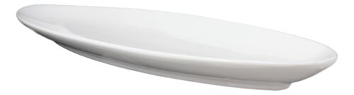 Ebros Gift Contemporary Sleek Design White Porcelain Oval Plate Serving Platter 16"Long