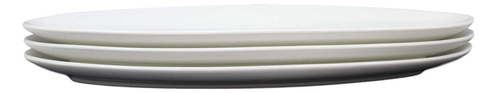 Ebros Gift Contemporary Sleek Style White Porcelain Oval Plate Serving Platter 16"L 3 Pack