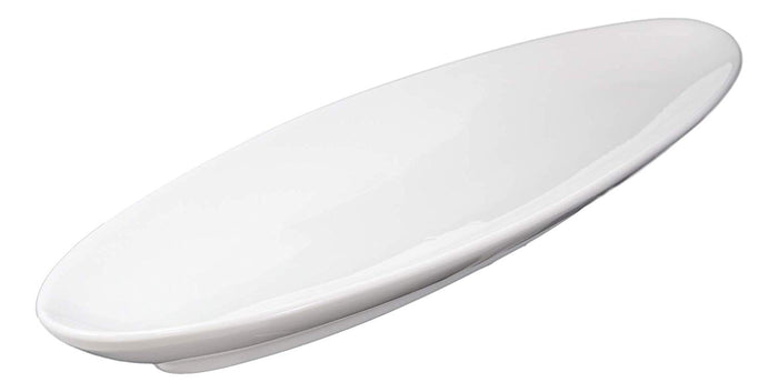 Ebros Gift Contemporary Sleek Style White Porcelain Oval Plate Serving Platter 16"L 3 Pack