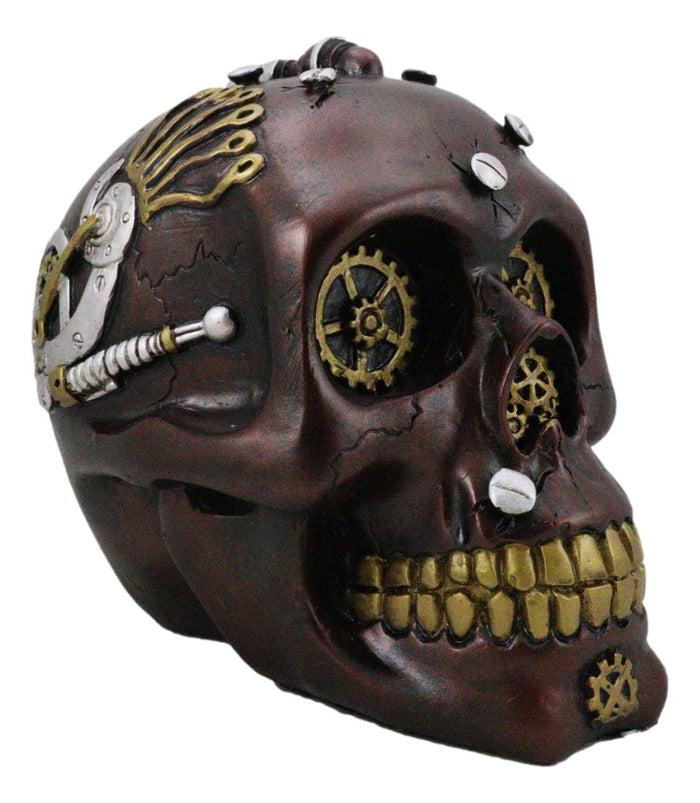Ebros Gift Cool Steampunk Maroon Unit Task Force Gearwork Skull Figurine Skeleton Army