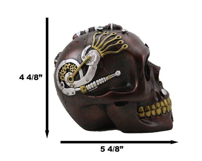 Ebros Gift Cool Steampunk Maroon Unit Task Force Gearwork Skull Figurine Skeleton Army