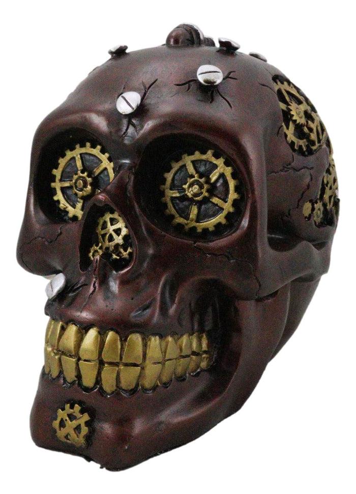 Ebros Gift Cool Steampunk Maroon Unit Task Force Gearwork Skull Figurine Skeleton Army