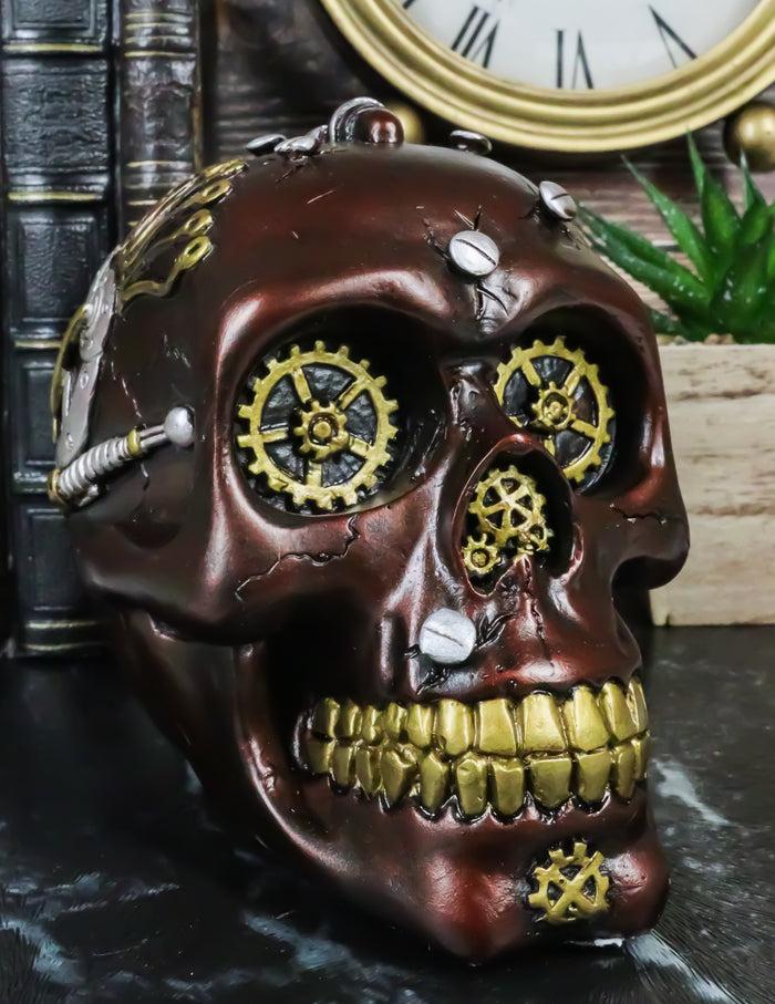 ebros gift Cool Steampunk Maroon Unit Task Force Gearwork Skull Figurine Skeleton Army