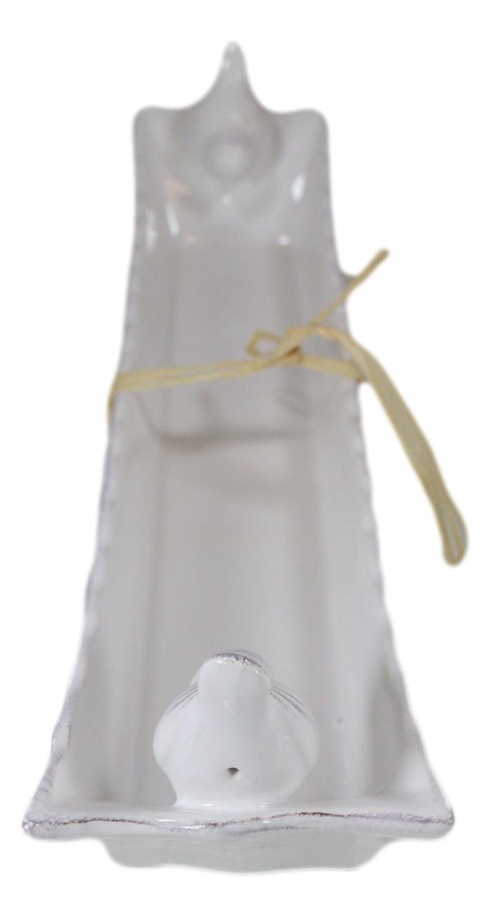 Ebros Gift Country French Two Birds White Ceramic Serving Platter Plate Cracker Dish Tray