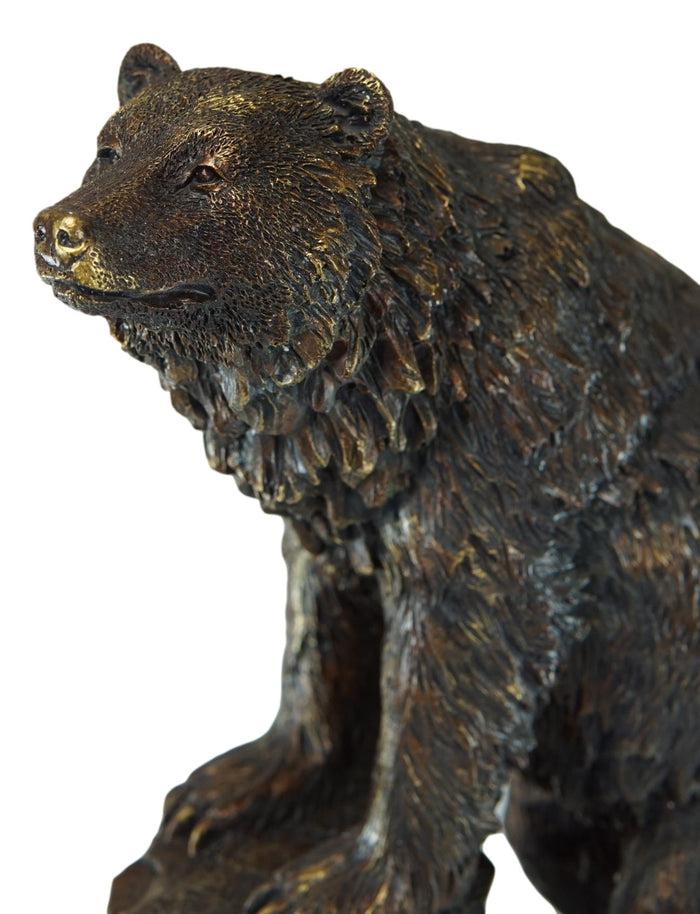 Ebros Gift Country Rustic Black Bear Climbing On River Rocks Figurine With Faux Wood Base