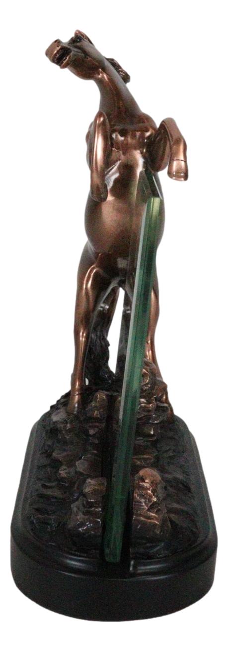 Ebros Gift Country Rustic Rearing Horse Equine Beauty Picture Frame 4"X6" Bronzed Figurine