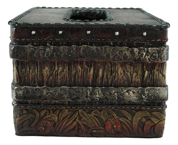 Ebros Gift Country Rustic Western Blue Cross W/ Concho Rectangular Tissue Box Holder Case
