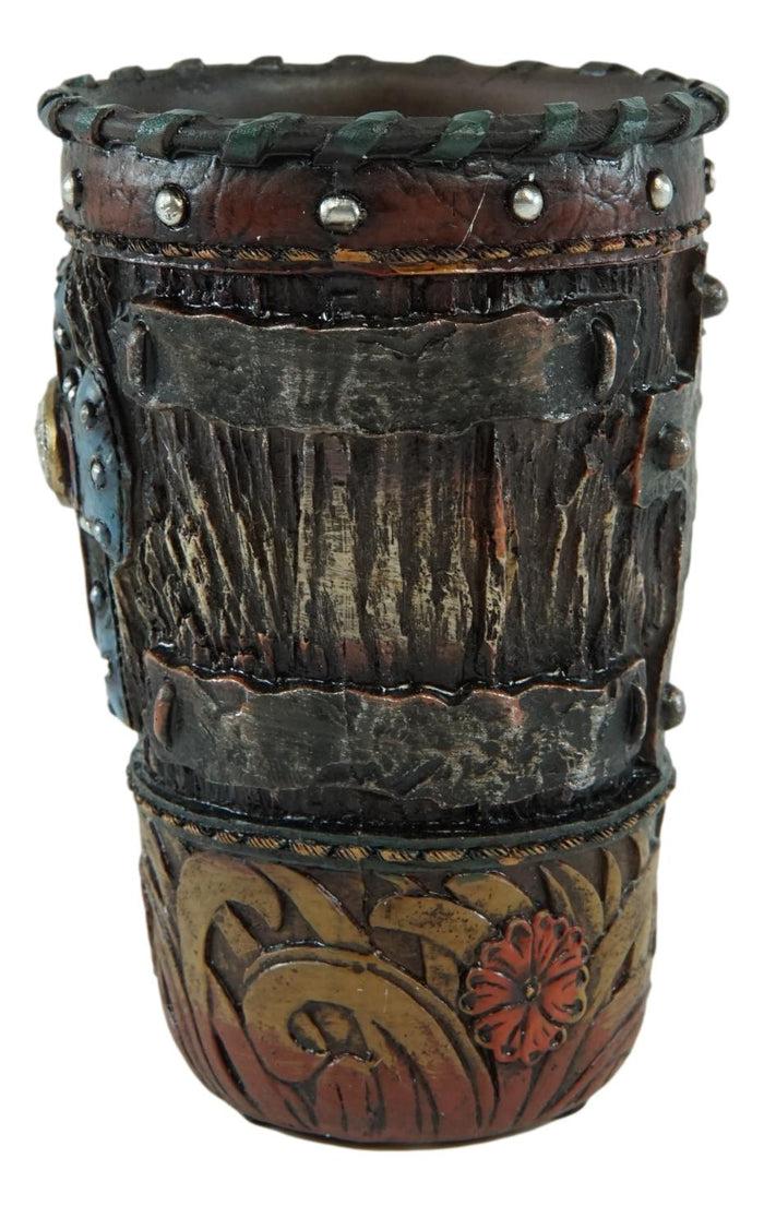 Ebros Gift Country Rustic Western Blue Cross W/ Concho Soap Dish Toothbrush Holder Cup Set