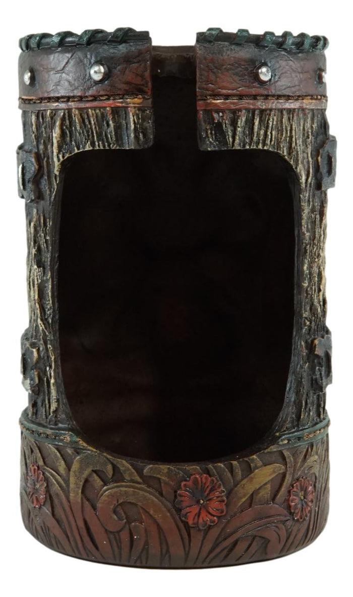 Ebros Gift Country Rustic Western Blue Cross W/ Concho Toilet Brush And Sanitary Holder Set