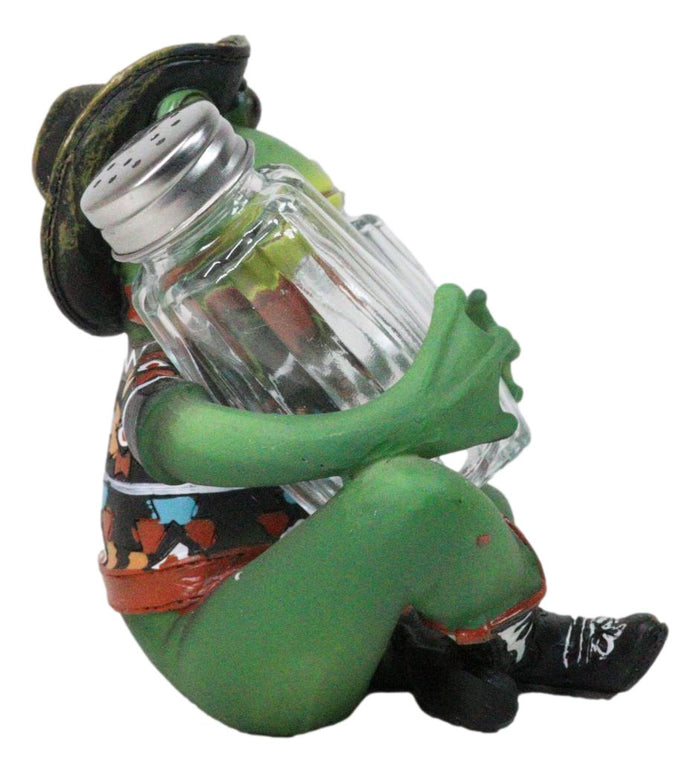 Ebros Gift Cowboy Toad Frog With Hat Boots And Southwest Serape Salt Pepper Shakers Holder