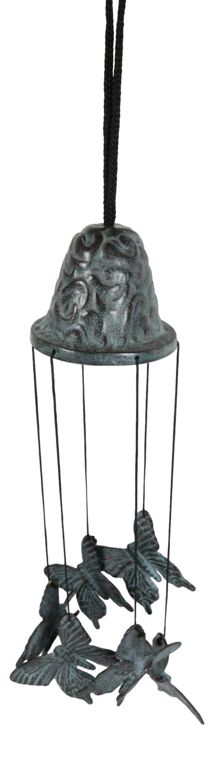 Ebros Gift Cozy Cottage Garden Butterfly Mariposa Brass Resonant Relaxing Wind Chime Patio