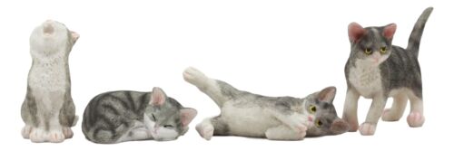 Ebros Gift Crazy For Cats Four Playful Kitten Statues Adorable Kitty Cat Animal Figurines