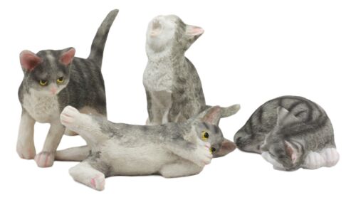 Ebros Gift Crazy For Cats Four Playful Kitten Statues Adorable Kitty Cat Animal Figurines