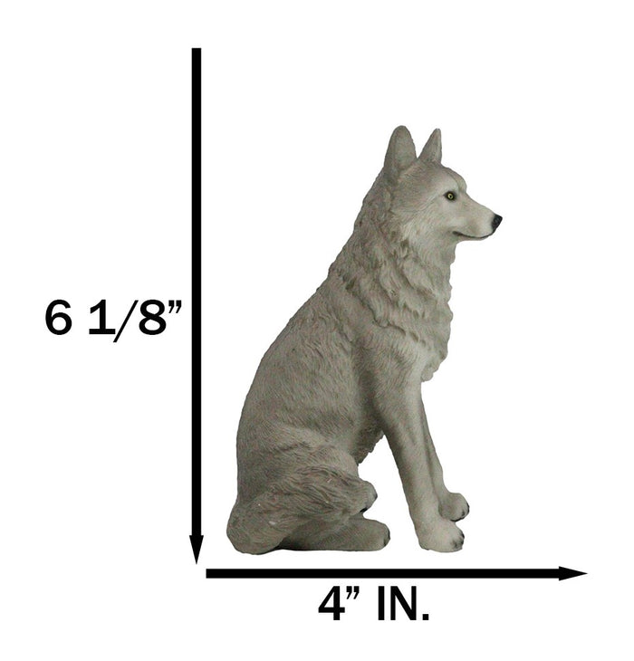 Ebros Gift Cries Of The Night Sitting Alpha Grey Direwolf Wolf Home Decor Figurine 6"H