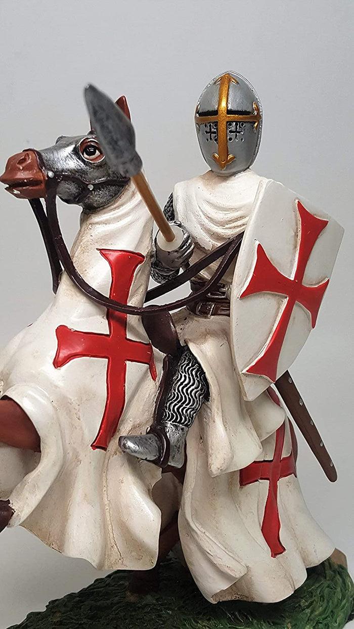 Ebros Gift Crusader English Jostling Phalanx Spear Knight Cavalry Horse Figurine Statue