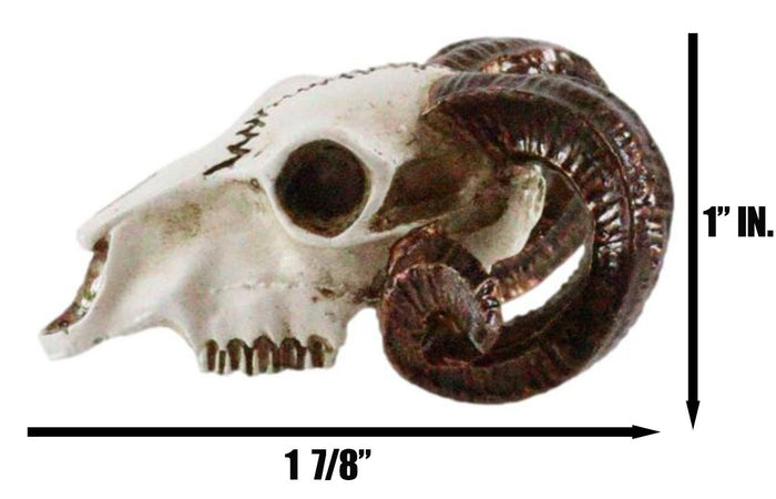 Ebros Gift Cultic Ammon Tribal Tooled Tattoo Scrimshaw Miniature Jointed Ram Skull Figurine