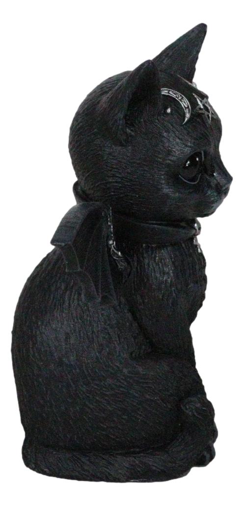 Ebros Gift Cultic Fiends Gargoyle Cat Baphomet W/ Bat Wings Triple Moon Pentagram Figurine