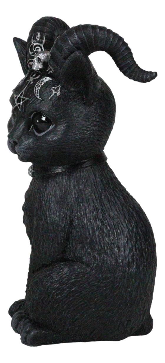 Ebros Gift Cultic Fiends Gargoyle Cat Baphomet With Horns Triple Moon Pentagram Figurine