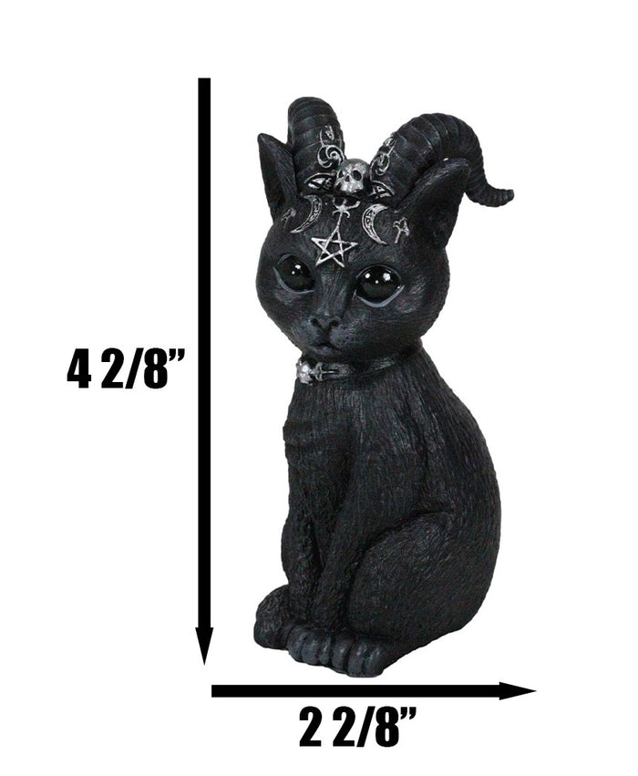 Ebros Gift Cultic Fiends Gargoyle Cat Baphomet With Horns Triple Moon Pentagram Figurine