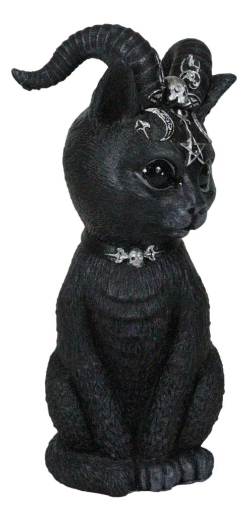 Ebros Gift Cultic Fiends Gargoyle Cat Baphomet With Horns Triple Moon Pentagram Figurine