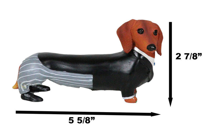 Ebros Gift Cute Doxie Collection Wedding Groom Tuxedo Dachshund Figurine Dog Collectible