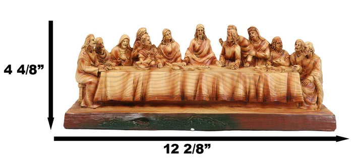 Ebros Gift Da Vinci The Last Supper Jesus And Disciples Faux Cedar Wood 12"Long Figurine