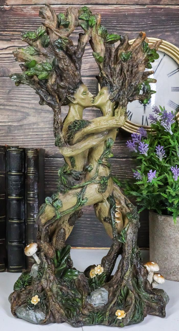ebros gift Dance Of Spring Greenman And Tree Woman Couple Gaia Dryad Ent Kissing Figurine