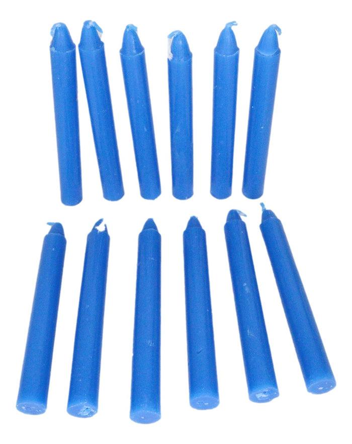 Ebros Gift Dark Blue Wisdom Truth Pack Of 12 Wicca Occult Witch Ritual Spell Chime Candles