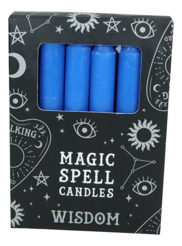 Ebros Gift Dark Blue Wisdom Truth Pack Of 12 Wicca Occult Witch Ritual Spell Chime Candles