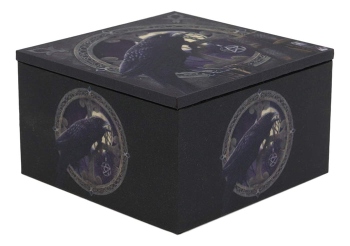 Ebros Gift Dark Raven Crow Harbinger Of Doom Mini Jewelry Box With Mirror Raven's Spell