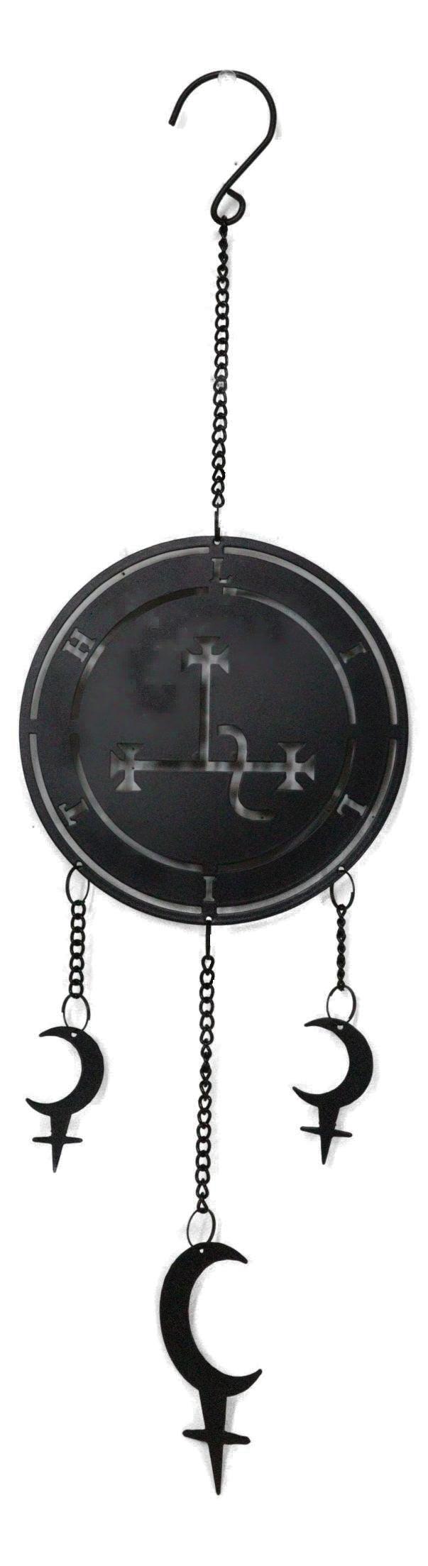 Ebros Gift Dark Wicca Occultism Seal Of Lilith Moon Sigil Spiral Wall Hanging Decoration