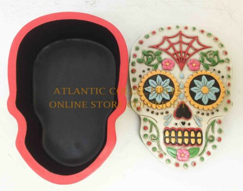 Ebros Gift Day Of The Dead DOD White Sugar Skull Jewelry Trinket Box Figurine 5.5" Long