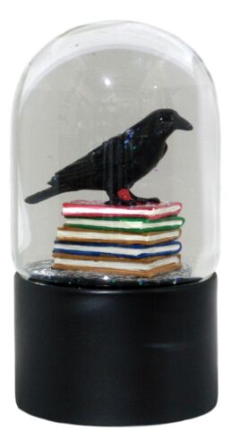 Ebros Gift Day Of The Dead Edgar Allan Poe Raven Bibliography Glitter Water Globe Figurine