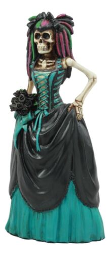 Ebros Gift Day Of The Dead Gothic Skeleton Bride In Evening Gown Statue Love Never Dies