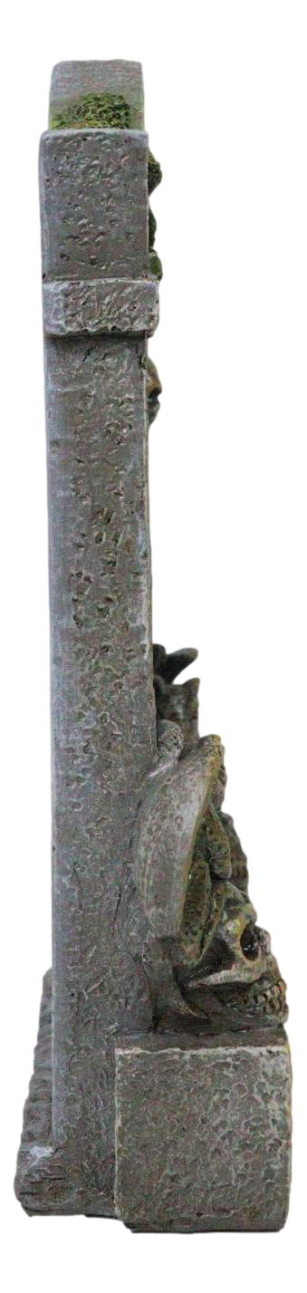 Ebros Gift Day Of The Dead Gothic Skulls Night Bat And Gargoyles RIP Tombstone Figurine