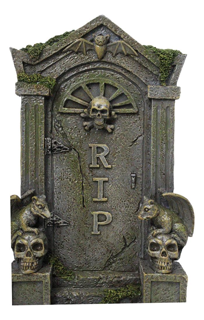 ebros gift Day of The Dead Gothic Skulls Night Bat and Gargoyles RIP Tombstone Figurine
