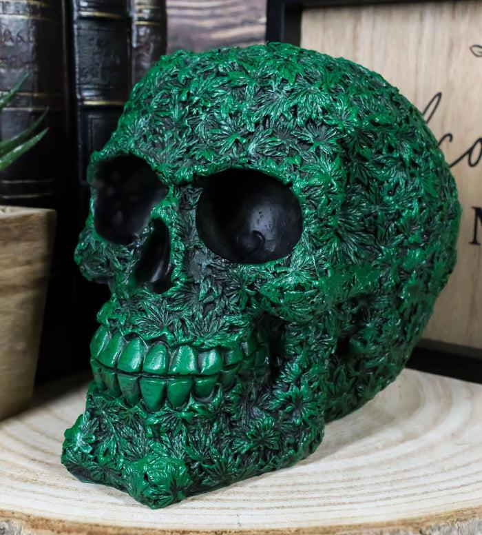 ebros gift Day of The Dead Greenman Ent Green Petal Leaves Flora Fauna Skull Figurine
