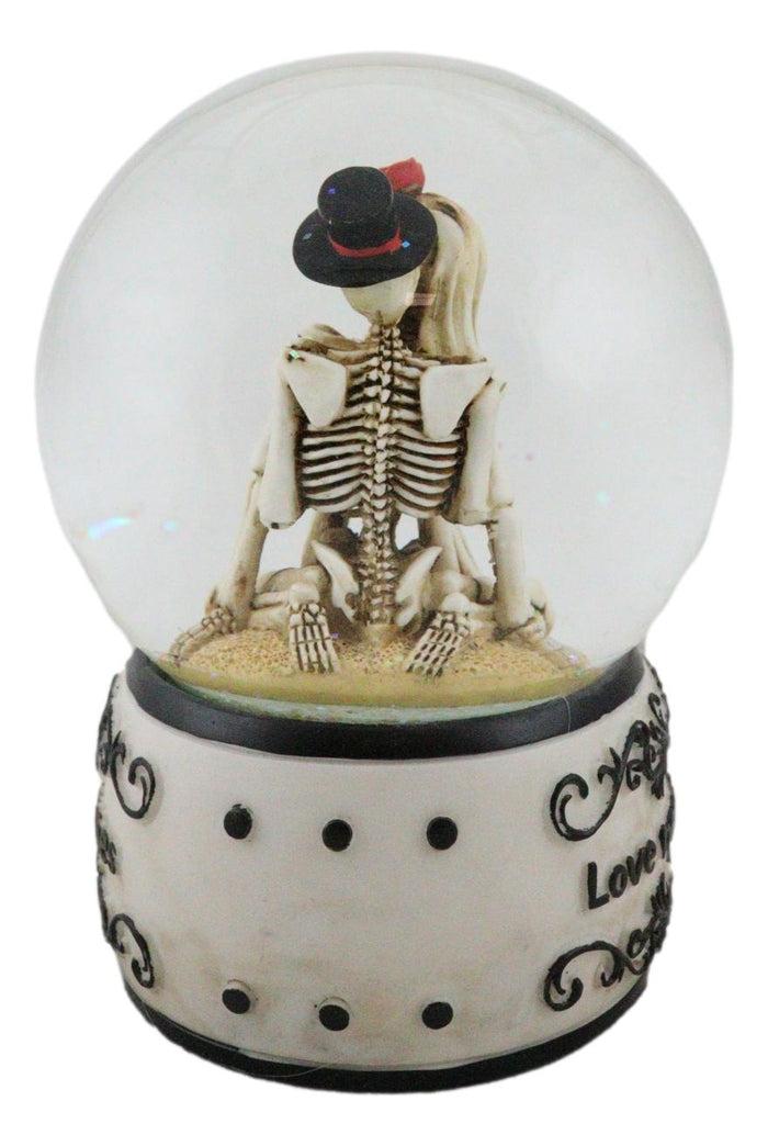 Ebros Gift Day Of The Dead Love Never Dies French Kissing Skeletons At Beach Water Globe