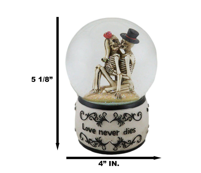 Ebros Gift Day Of The Dead Love Never Dies French Kissing Skeletons At Beach Water Globe