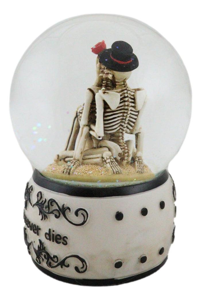 Ebros Gift Day Of The Dead Love Never Dies French Kissing Skeletons At Beach Water Globe
