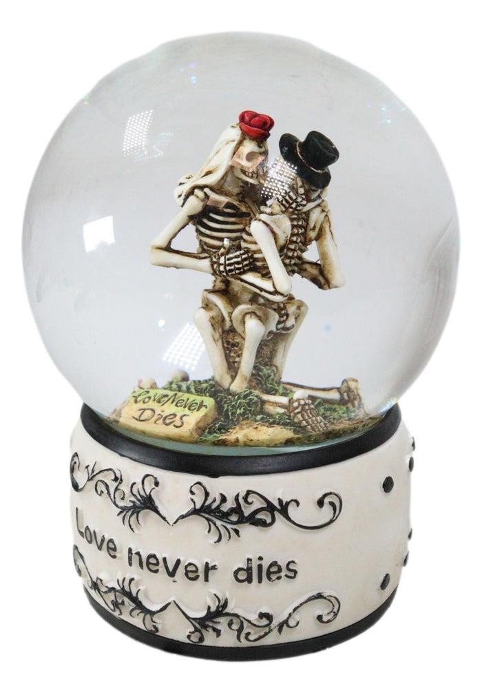 Ebros Gift Day Of The Dead Love Never Dies Kissing Bride And Groom Skeletons Water Globe
