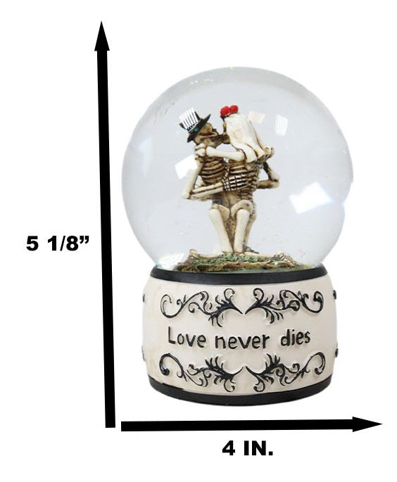 Ebros Gift Day Of The Dead Love Never Dies Kissing Bride And Groom Skeletons Water Globe