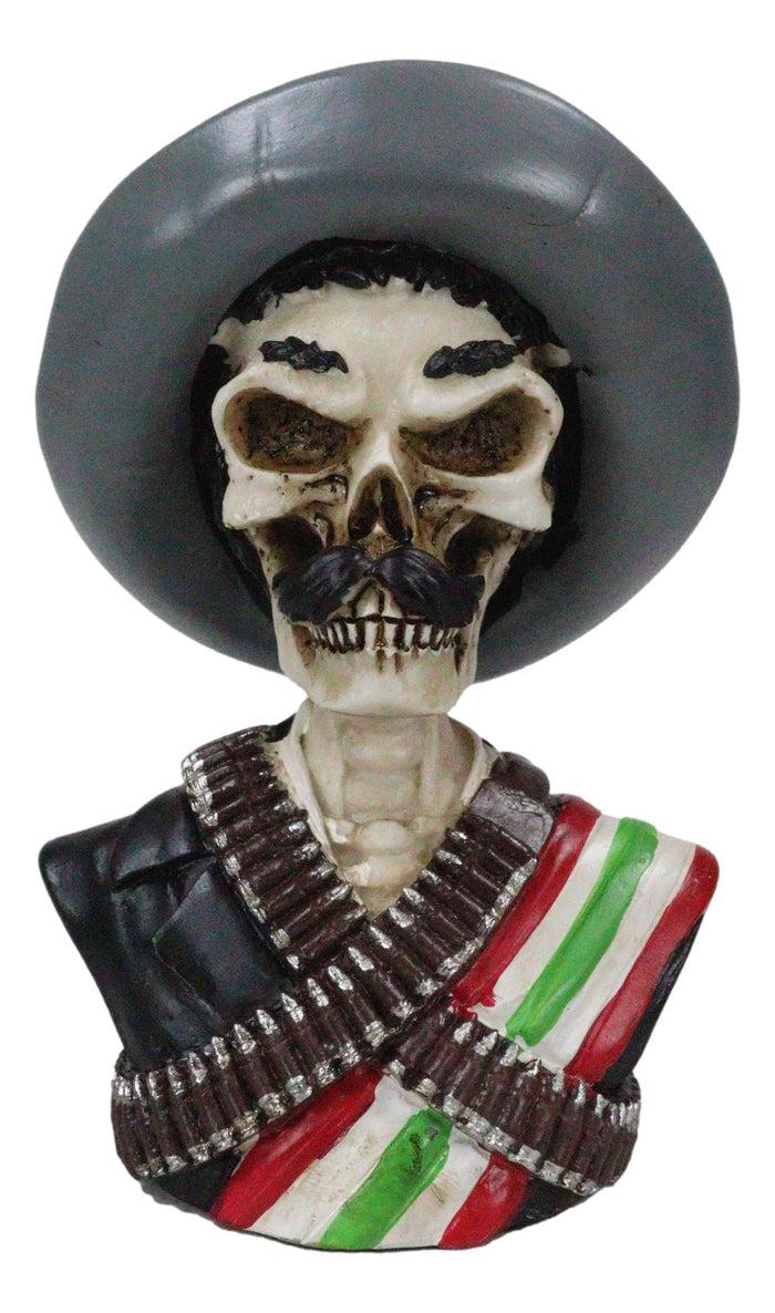 Ebros Gift Day Of The Dead Skeleton Emiliano Zapata Salazar Patriotic Bust Figurine Skull