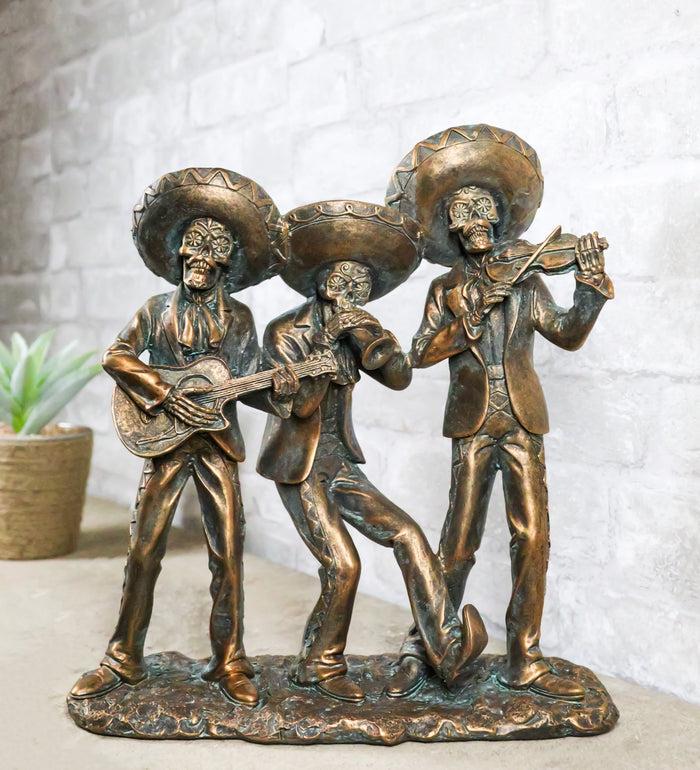 ebros gift Day of The Dead Skeleton Mariachi Trio Guitarron Trumpet And Violin Figurine