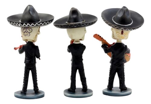 Ebros Gift Day Of The Dead Skeleton Wedding Mariachi Band Musicians Bobblehead Figurine Set