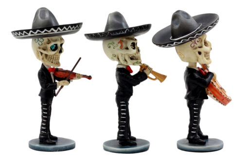 Ebros Gift Day Of The Dead Skeleton Wedding Mariachi Band Musicians Bobblehead Figurine Set