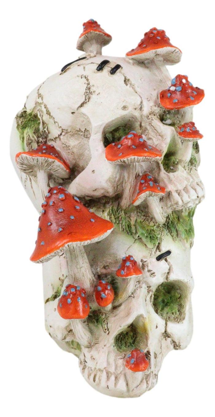 Ebros Gift Day Of The Dead Toadstool Mushrooms & Moss Fungi Gothic Stacked Skulls Figurine