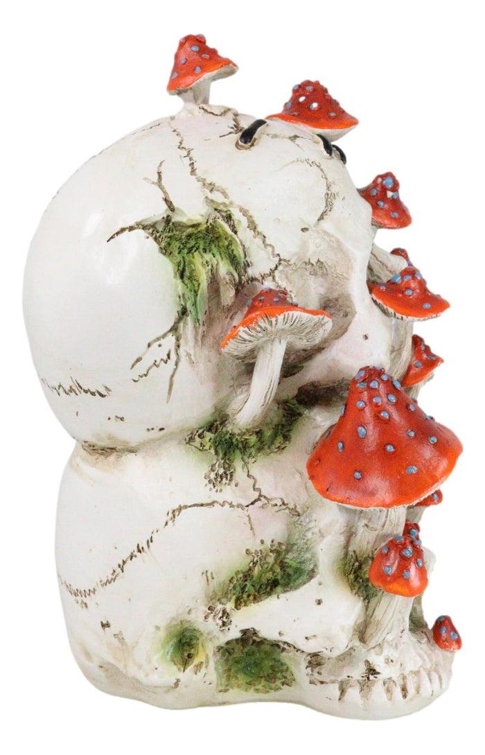 Ebros Gift Day Of The Dead Toadstool Mushrooms & Moss Fungi Gothic Stacked Skulls Figurine