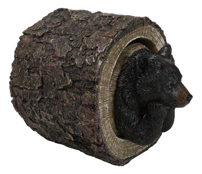 Ebros Gift Daydreaming Black Bear In Tree Log Home Decorative Jewelry Trinket Box Figurine