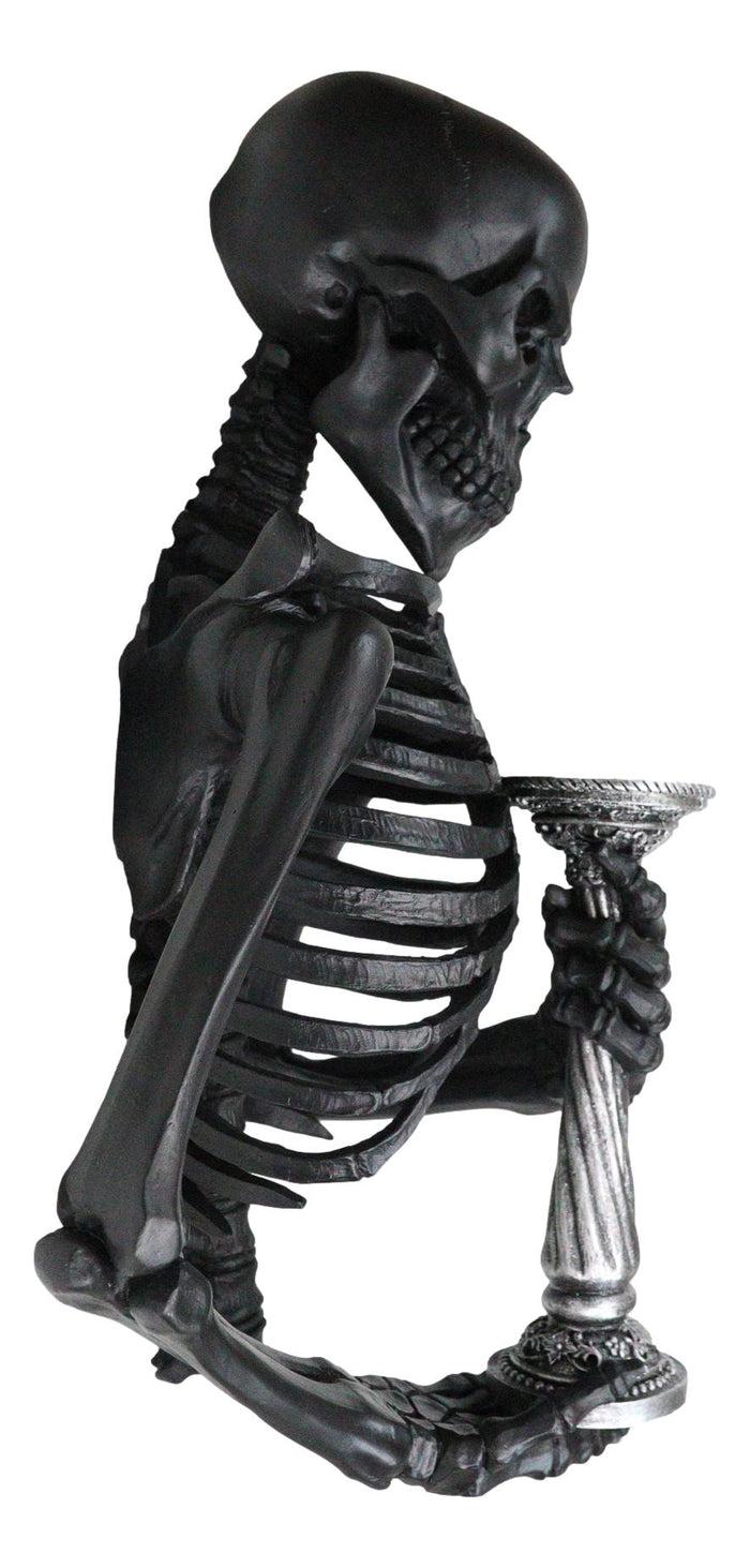 Ebros Gift De Mortuis Hallow Impaled Grinning Bone Skeleton Wall Candleholder Sculpture 18"